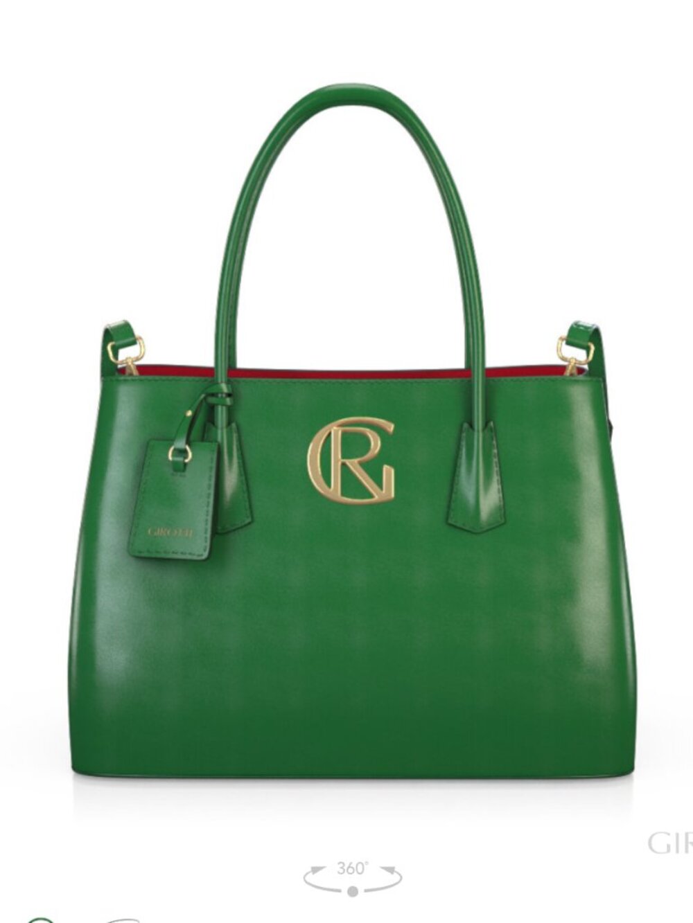 Girotti Green Leather Tote Bag